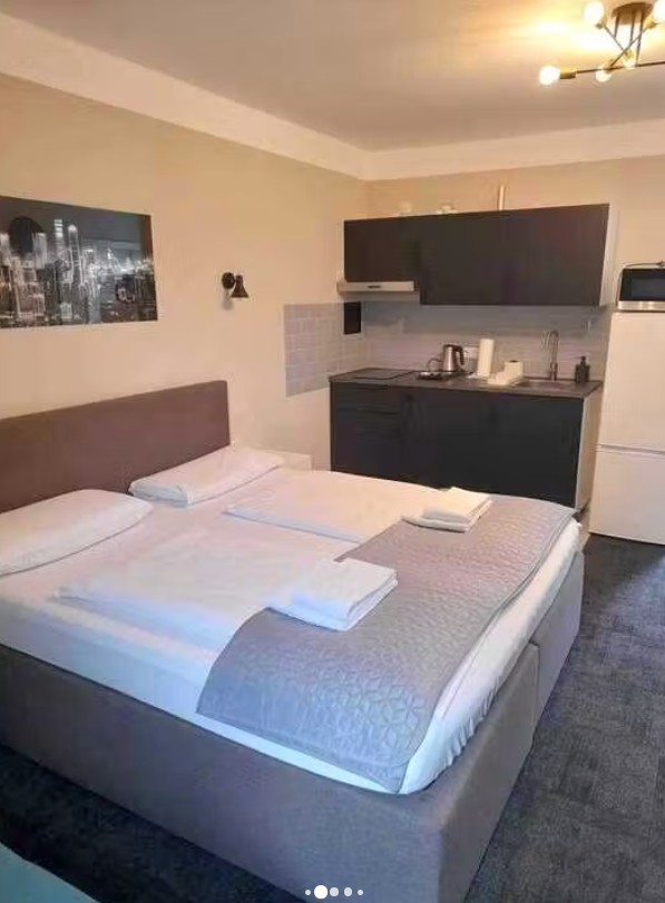 Apartment mit Queensize-Bett und Schlafsofa